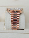 Rolex Day Date 40 Rose Gold Chocolate Baguette Diamonds Dial 2023
