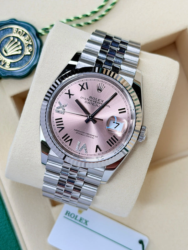Rolex Datejust 36 Pink Roman Diamonds Fluted Jubilee 2026