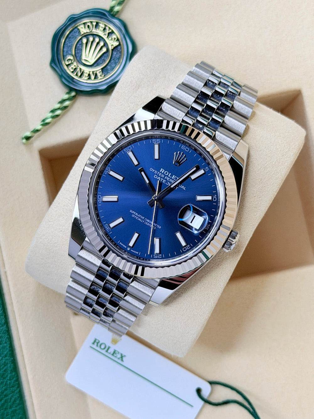 Rolex Datejust 41 Blue Fluted Jubilee 2025