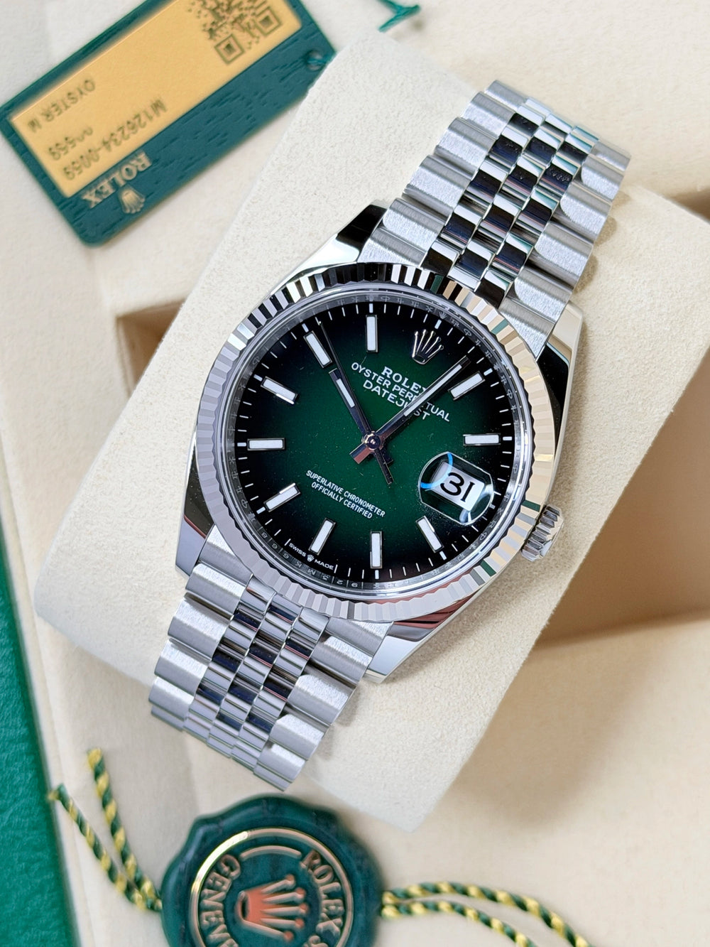 Rolex Datejust 36 Green Ombre, Fluted, Jubilee 2026