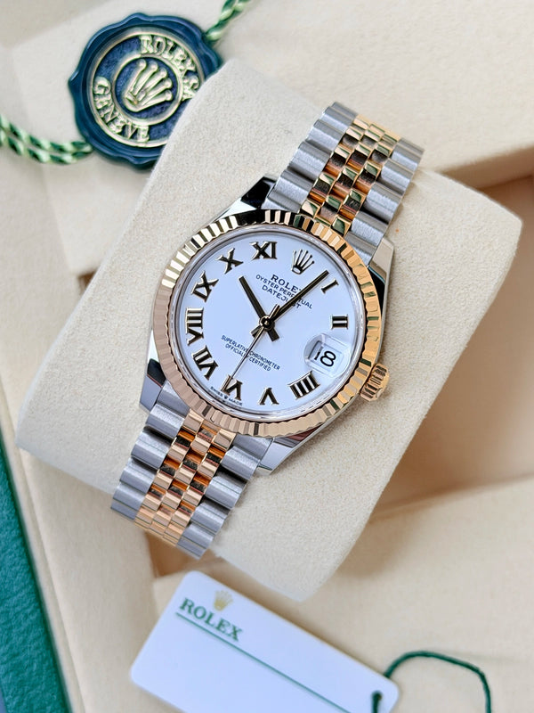 Rolex Datejust 31 White Roman Fluted Jubilee 2026